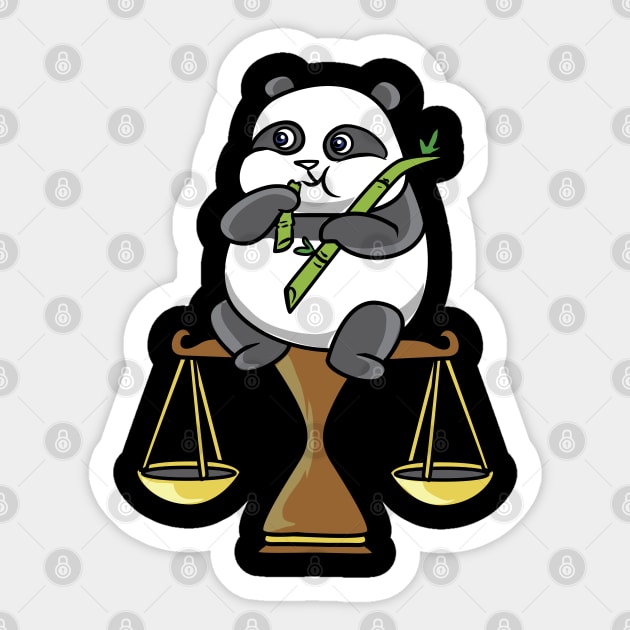 Panda on Libra Sticker by theanimaldude